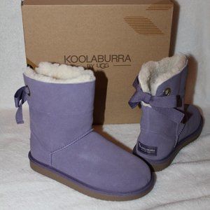 UGG KOOLABURRA NEW GIRLS SUEDE BOW BOOTS PURPLE
